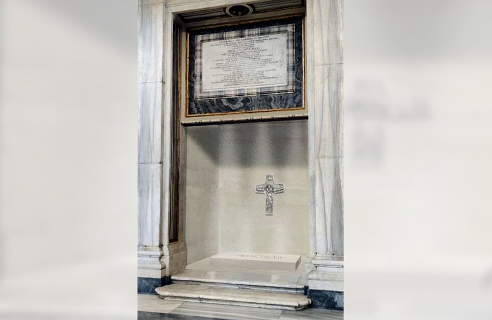El sepulcro del papa Francisco, en la basílica de Santa María la Mayor de Roma.