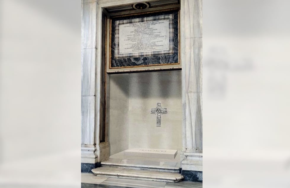 El sepulcro del papa Francisco, en la basílica de Santa María la Mayor de Roma.