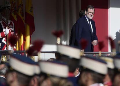 Mariano Rajoy, presidente del Gobierno, en un momento del desfile.