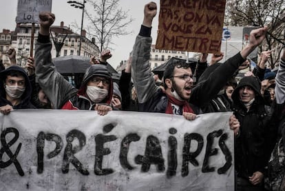 Protesta contra la reforma laboral en 2016 en Lyon (Francia).