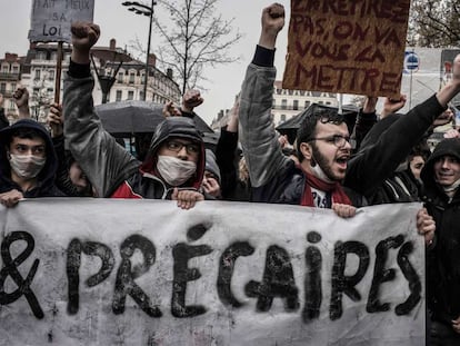 Protesta contra la reforma laboral en 2016 en Lyon (Francia).