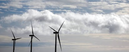 Una planta de molinos de viento propiedad de Iberdrola, en Moranchón (Guadalajara).