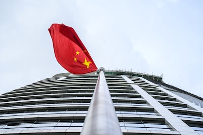 La oficina de inteligencia de Seguridad Nacional del Gobierno Chino, en Hong
Kong, tras su inauguración, el 8 de julio de
2020.
