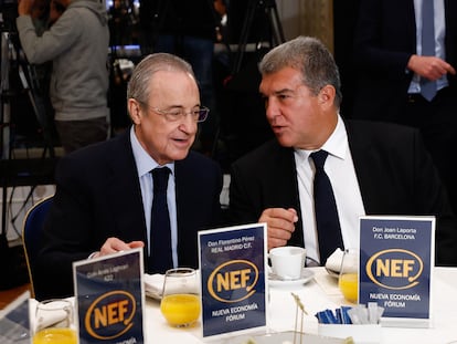 Florentino Pérez, presidente del Real Madrid, y Joan Laporta, presidente del FC Barcelona.