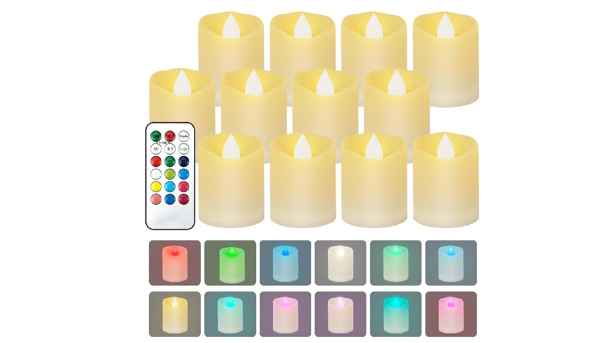 Juego de velas led con temporizador.