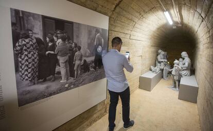 Una de las galerías del refugio antiaéreo recuperado en la ciudad de Castellón. 