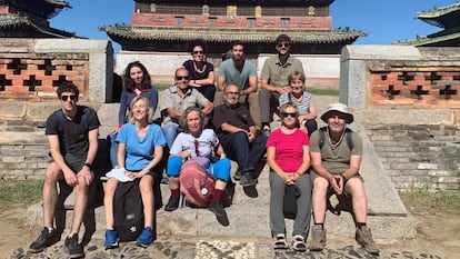 Los 12 viajeros españoles en Mongolia.