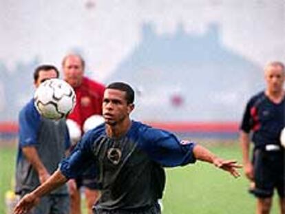 Geovanni, en un entrenamiento del Barça.