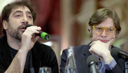 Javier Bardem (izquierda) y Álvaro Longoria, en París.