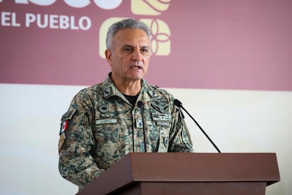 El general Miguel Ángel López Martínez, comandante de la 30 Zona Militar, en Tabasco el 30 de junio.