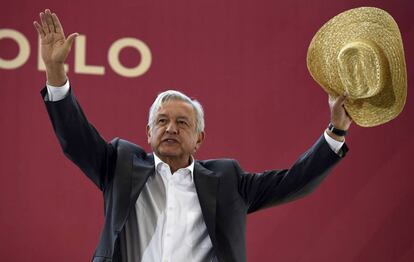 López Obrador, durante un acto en Acambay, Estado de México.