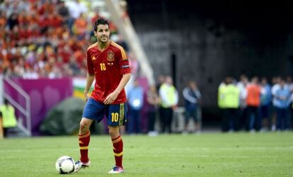 Cesc, durante el partido ante Italia.