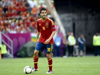 Cesc, durante el partido ante Italia.