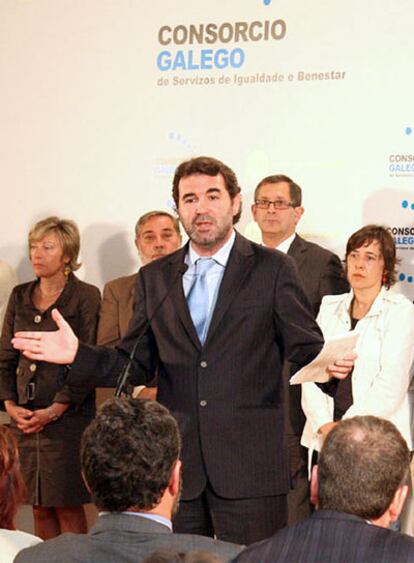 El vicepresidente de la Xunta, Anxo Quintana, ayer en Santiago.