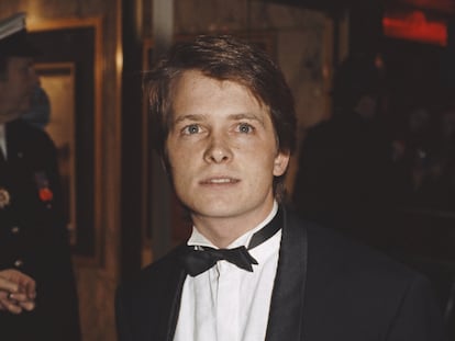 Michael J. Fox en el estreno londinense de 'Regreso al futuro' en 1985.
