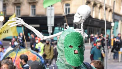 Protesta durante la Cumbre del Clima de la ONU celebrada en Glasgow en 2021.