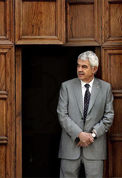 Pasqual Maragall, ayer en el Palau de la Generalitat.