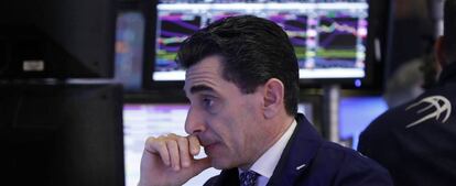 Operador en la Bolsa de Nueva York.