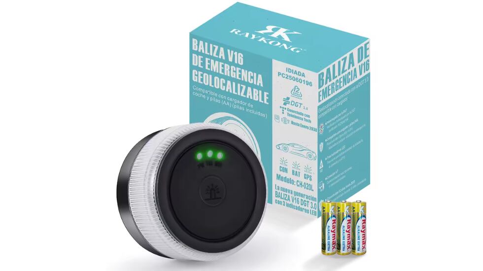 Vista de la baliza V16 con descuento en AliExpress.