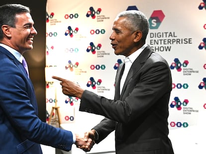Pedro Sánchez y Barack Obama, este martes en Málaga.