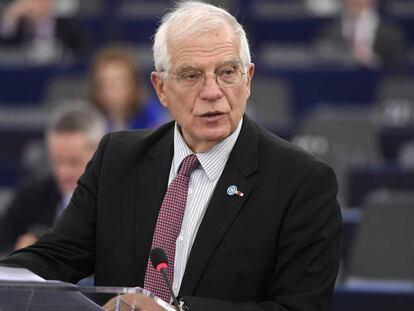 Josep Borrel, durante una intervención en el Parlamento Europeo.