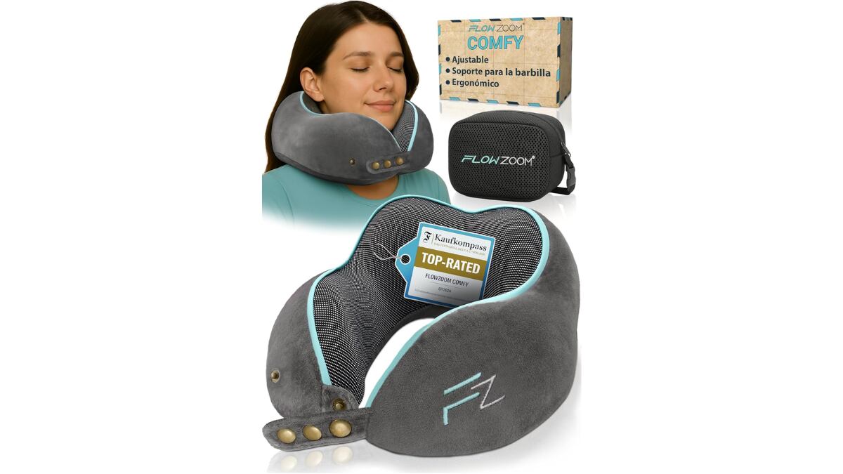 Almohada de viaje viscoelástica.