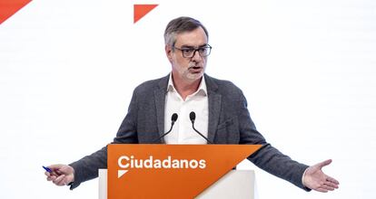 El secretario general de Ciudadanos, José Manuel Villegas, durante su comparecencia este miércoles.