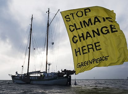 Campaña de Greempeace cerca de Copenhague para concienciar sobre el cambio climático.