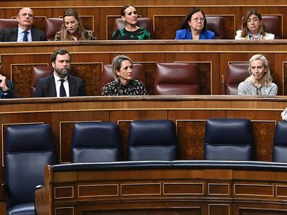 La ministra de Igualdad, Irene Montero, durante la sesión de control al Gobierno celebrada este miércoles en el Congreso.