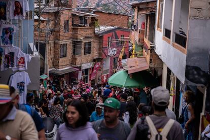 Imagen de la Comuna 13 de Medellín (Colombia), el 5 de abril de 2023.