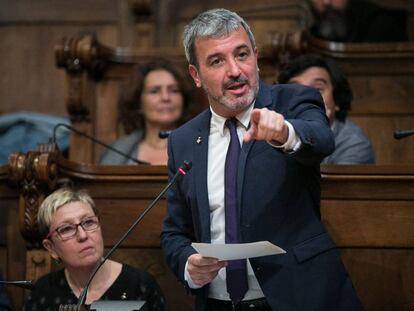 Jaume Collboni, en el pleno del Ayuntamiento de Barcelona.