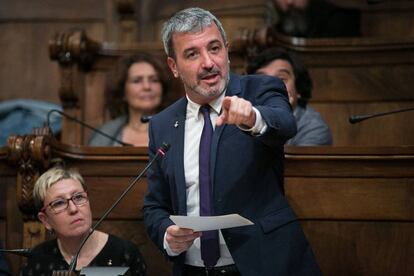 Jaume Collboni, en el pleno del Ayuntamiento de Barcelona.