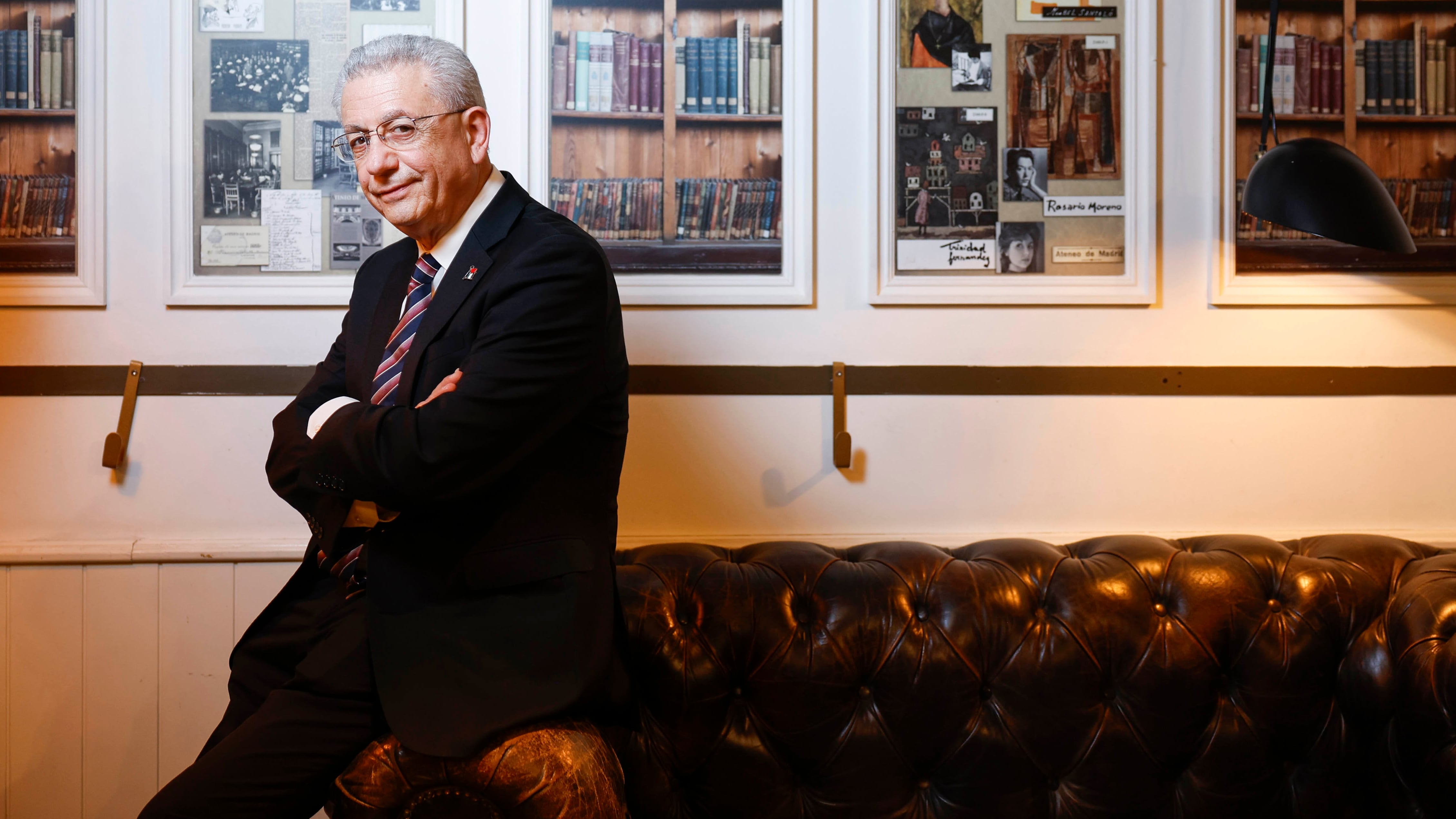 Mustafá Barguti, veterano político palestino y líder de Iniciativa Nacional Palestina, en mayo de 2024 en Madrid.