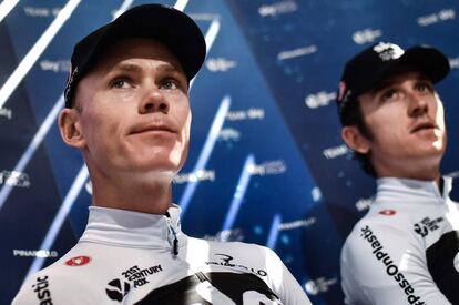 Froome, a la izquierda, con Geraint Thomas.