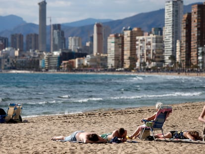 Playa de Benidorm en febrero pasado.