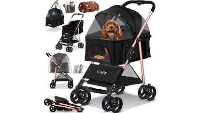 Cochecito para perros que sirve como transportín.