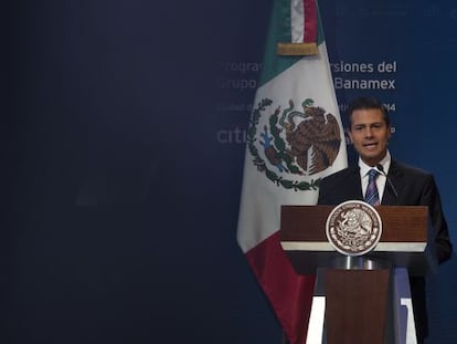 El presidente Enrique Pe&ntilde;a Nieto, este jueves en el DF. 