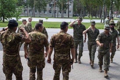 Tropas de la OTAN en el cuartel de Adazi (Letonia).