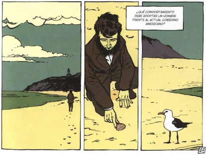 Plancha de &#039;Thoreau. La vida sublime&#039;, c&oacute;mic de A. Dan y Maximilien LeRoy. 