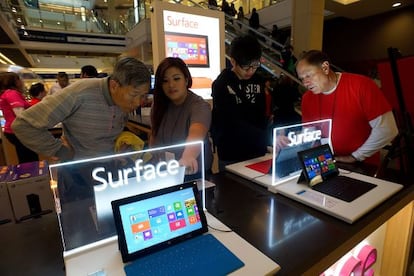 Tienda de Microsoft en San Francisco, el pasado viernes.