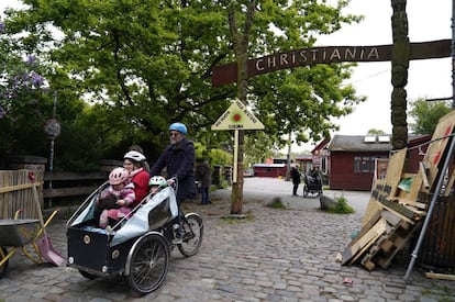 Entrada a la comuna de Christiania en Copenhague, Dinamarca.