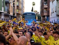 Aficionados del Villarreal, el pasado 1 de octubre antes del partido de Champions contra la Juventus.