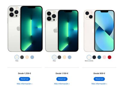 Precios de inicio y colores de los nuevos iPhone 13.