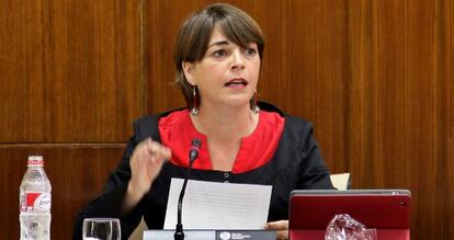 Elena Cortés, durante su comparecencia este jueves en la comisión de Fomento del Parlamento.