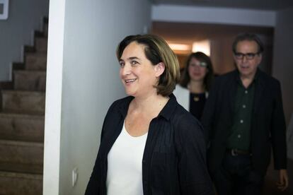 Ada Colau, aquest dijous després d'una roda de premsa.