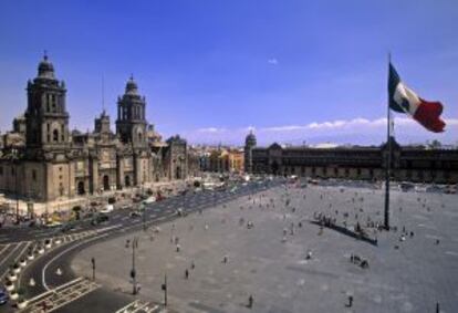 Panorámica del Zócalo, en México DF.