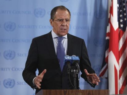 El ministro de Exteriores ruso, Sergei Lavrov, en la ONU, el pasado lunes. 