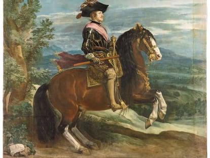 Felipe IV, retratado por Diego Velázquez hacia 1635.
 