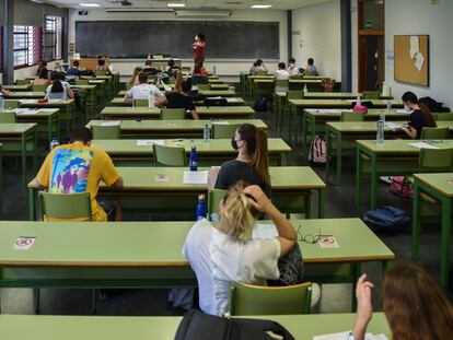 Prueba de la EVAU en la Universidad Politécnica de Valencia el pasado 8 de junio.