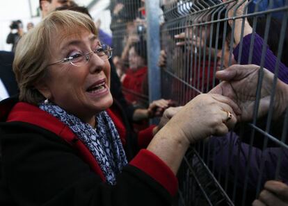 Former President Michelle Bachelet arrives in Chile in March.